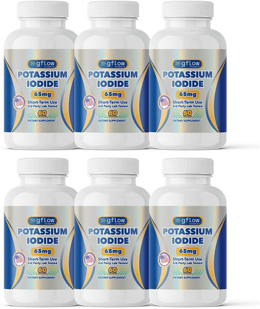 Potassium Iodide 65 mg Per Serving - Dietary Supplement, Thyroid Support - 12 Months Supply - Non -GMO