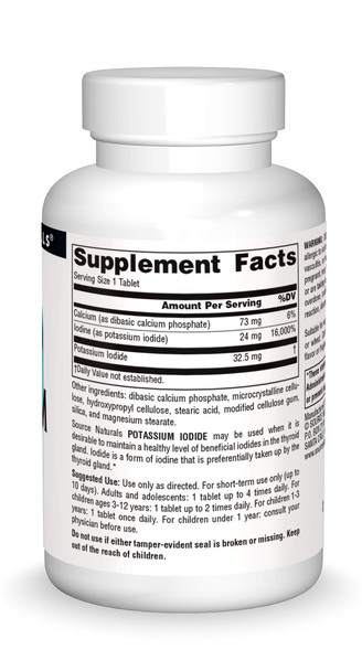 Potassium Iodide Source s Inc. 120 Tabs