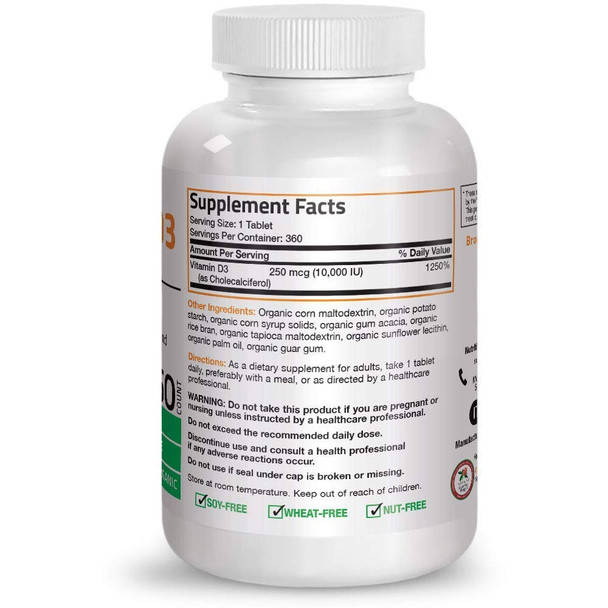 Bronson Vitamin D3 10,000 IU (1 Year Supply) for Immune Support + Bronson Zinc Triple Play 30 mg Triple Coverage Immune Support