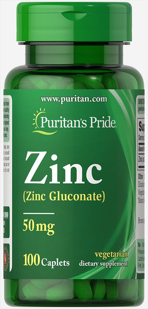 Puritan's Pride Zinc 50 mg-100 Caplets
