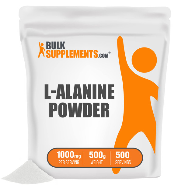 BulkSupplements L-Alanine Powder - Amino s Powder - Unflavored Pre Workout - Vegan Amino  Powder - Amino  Nutritional Supplements (500 Grams - 1.1 lbs)