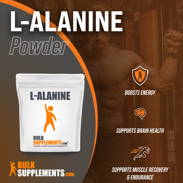 BulkSupplements L-Alanine Powder - Amino s Powder - Unflavored Pre Workout - Vegan Amino  Powder - Amino  Nutritional Supplements (500 Grams - 1.1 lbs)