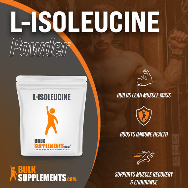 BulkSupplements L-Isoleucine Powder - Amino s for Immune Support, BCAA Supplement - Unflavored,  - 1000mg  (100 Grams - 3.5 oz)