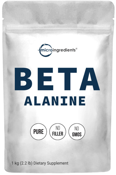 Beta Alanine Powder, Pure Beta Alanine Supplement, 2.2 Pounds (500 Days Supply), Filler Free, Amino Energy Pre Workout, Unflavored, Non-GMO and Vegan Friendly