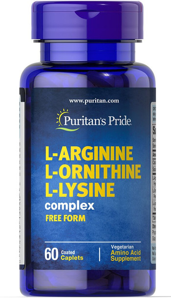 Puritan's Pride L-Arginine L-Ornithine L-Lysine 60 Caplets