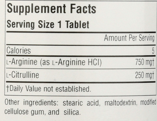 L Arginine L Citrulline Complex Source s, Inc. 60 Tabs