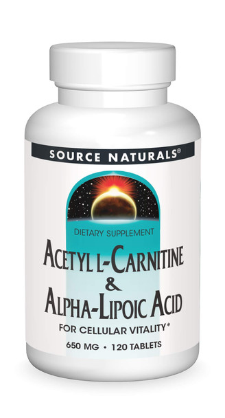 Source s Acetyl L-Carnitine & Alpha-Lipoic  650mg - 120 Tablets