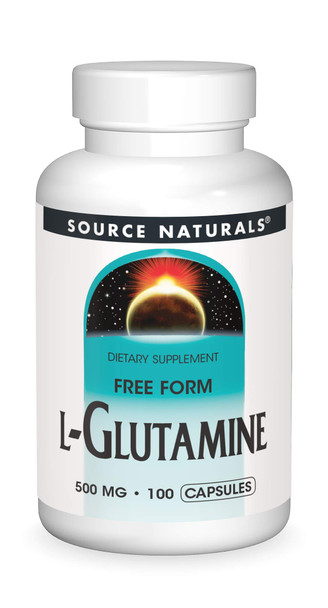 Source s L-Glutamine, Free Form Amino  That Supports Metabolic Energy*, 500mg - 100 Capsules