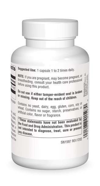 Source s L-Lysine Free Form -Amino  Supplement Supports Energy Formation & Collagen - 100 Capsules