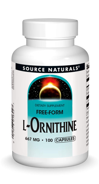 Source s L-Ornithine Free Form Amino  Supplement For Muscle Support - 100 Capsules