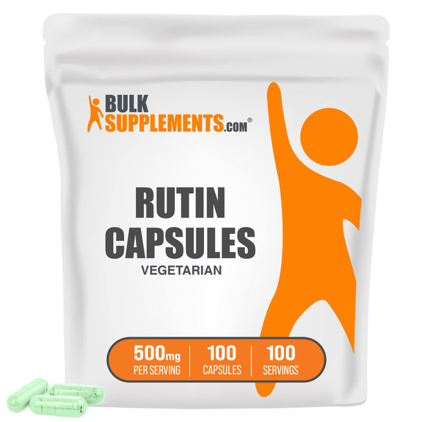 BulkSupplements Rutin Capsules - Dietary Supplement, Antioxidants Source - Vegan, Soy Free - 1 Capsule (500mg)  - 100-Day Supply (100 Veg Capsules)