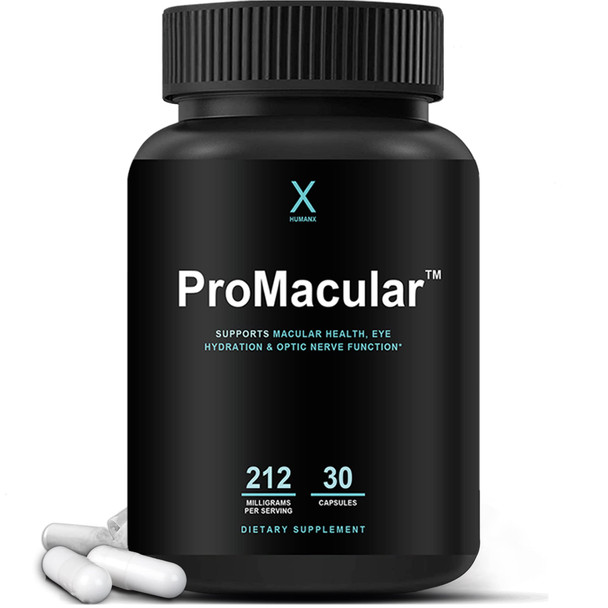 HUMANX ProMacular for Macular Health - Eye Vitamins with Lutein, Astaxanthin, Zeaxanthin Plus Bilberry  Extract and Vitamin C - Dry Eye Relief