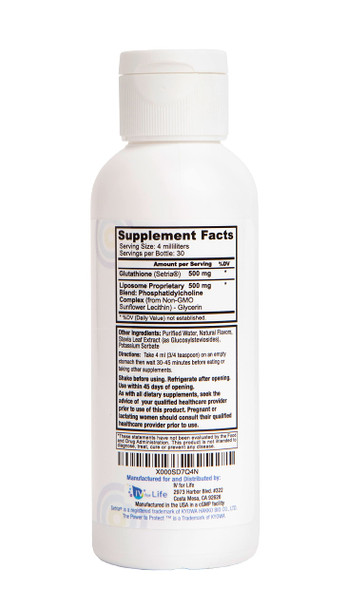 Liposomal Glutathione by Core Med Science - 500mg - 4 Fl Oz - Setria - Antioxidant Supplement