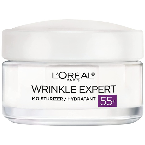 L'Oreal Paris Skincare Wrinkle Expert 55+ Anti-Aging Face Moisturizer with Calcium Non-Greasy Suitable for Sensitive Skin 1.7 fl; oz.