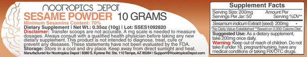 Sesame Extract Powder | 10 Grams | 70% Sesamins