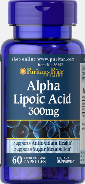 Puritans Pride Alpha Lipoic  300 Mg Capsules, 60 Count