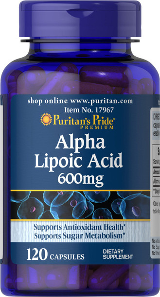 Puritans Pride Alpha Lipoic  600 Mg, 120 Count