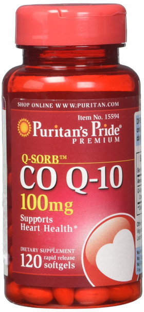 Puritan's Pride Q-Sorb Co Q-10 100 mg-120 Rapid Release Softgels
