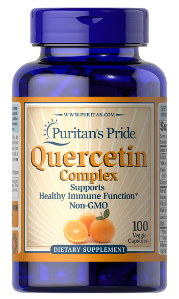 Puritans Pride Quercetin Complex with Vitamin C, Supports Upper Respiratory Health*, 100 ct