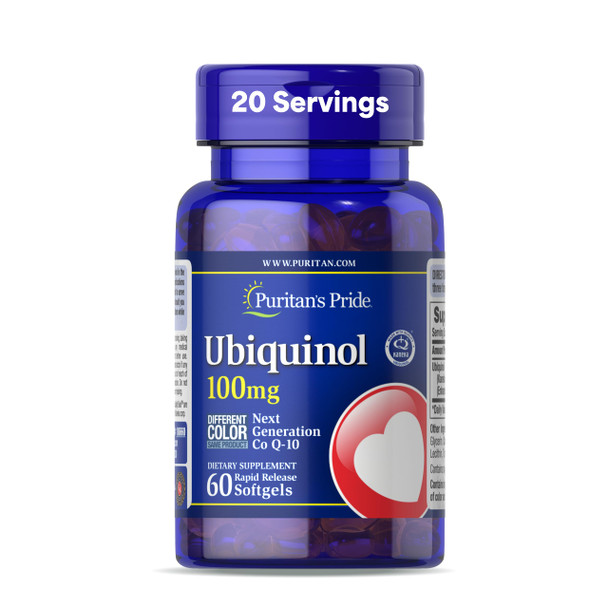 Puritans Pride Ubiquinol 100 mg, 60 Rapid Release Softgels