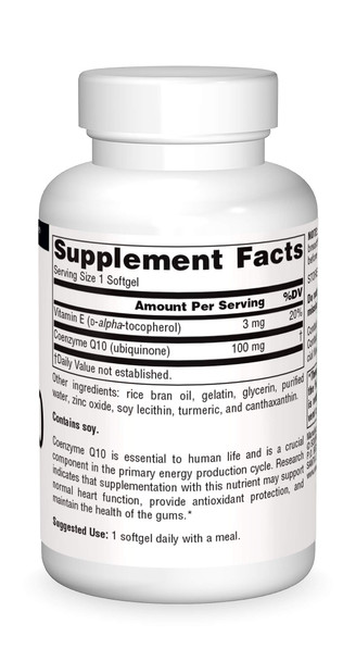 Source   Q10 Antioxidant Support 100 mg For Heart, Brain, Immunity, & Liver Support - 30 Softgels