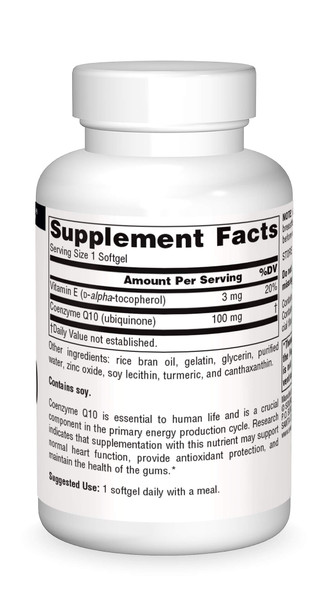 Source   Q10 Antioxidant Support 100 mg For Heart, Brain, Immunity, & Liver Support - 60 Softgels