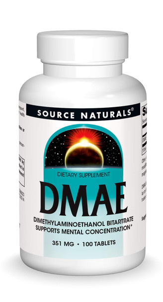 Source s DMAE, Dimethylamino Bitartrate - Supports Mental Concentration - 100 Tablets