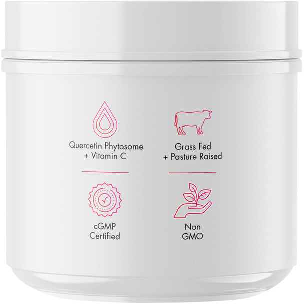 Codeage Liposomal Collagen Peptides Powder + Vitamin C & Quercetin Phytosome, Phospholipid Complex, Grass-Fed Pasture-Raised Hydrolyzed Collagen Type I & III Supplement All-in-One, Non-GMO, 14.97 oz