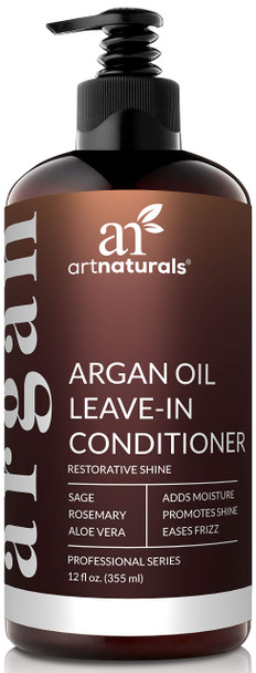 ArtNaturals Argan Oil Leave-In Conditioner - (12 Fl Oz / 355ml) - Made with Organic and Natural Ingredients - for All Hair Types – Treatment for Damaged, Dry, Color Treated and Hair Loss