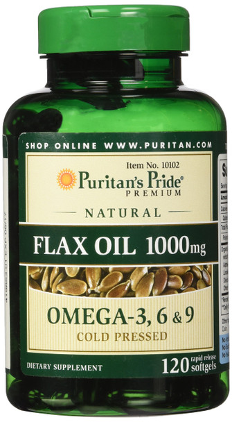 Puritan's Pride  Flax Oil 1000 mg 120 Rapid Release Softgels