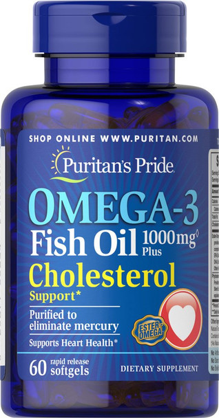 Puritan's Pride Omega-3 Fish Oil Plus Cholesterol Support**