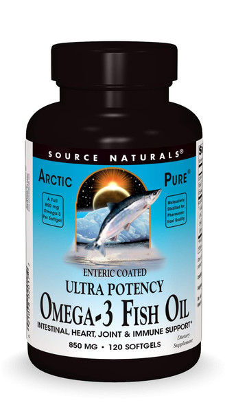 Source s ArcticPure Enteric-Coated Ultra-Potency 850 mg Omega-3 Fish Oil - 120 Softgels