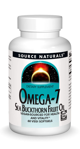 Source s Omega-7 Sea Buckthorn  Oil - Non-GMO, Vegan-Sourced - 60 Softgels