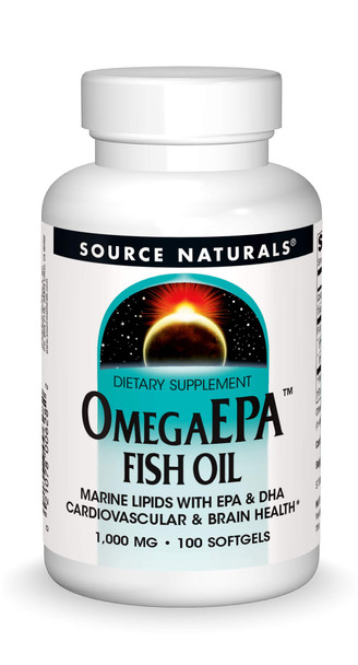 Source s OmegaEPA Fish Oil - Marine Lipids with EPA &  Supports Cardiovascular & Brain Health - 100 Softgels