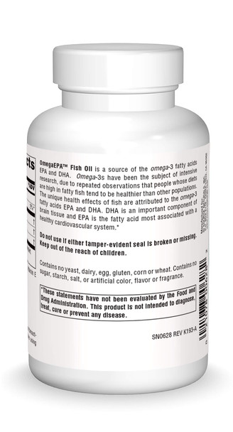 Source s OmegaEPA Fish Oil - Marine Lipids with EPA &  Supports Cardiovascular & Brain Health - 100 Softgels