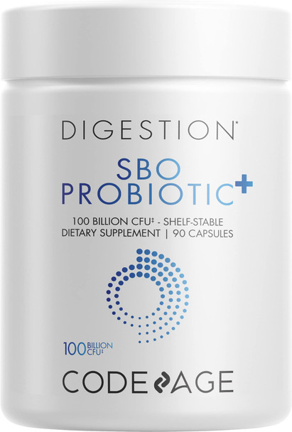 Codeage SBO Probiotics, 100 Billion CFUs , Multi Strain Soil Based Organisms Blend and Organic Fermented Botanical Blend, Shelf-Stable, 90 Capsules