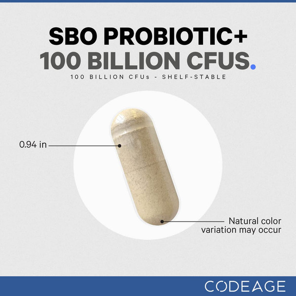 Codeage SBO Probiotics, 100 Billion CFUs , Multi Strain Soil Based Organisms Blend and Organic Fermented Botanical Blend, Shelf-Stable, 90 Capsules