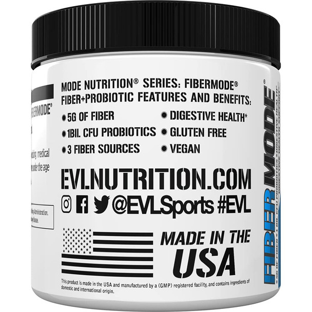 Evlution Nutrition FiberMode Fiber Plus Probiotic - 5 Grams of Fiber, Digestive Health, 1 Billion CFU Probiotics, Immune Support, 30 Servings, Unflavored