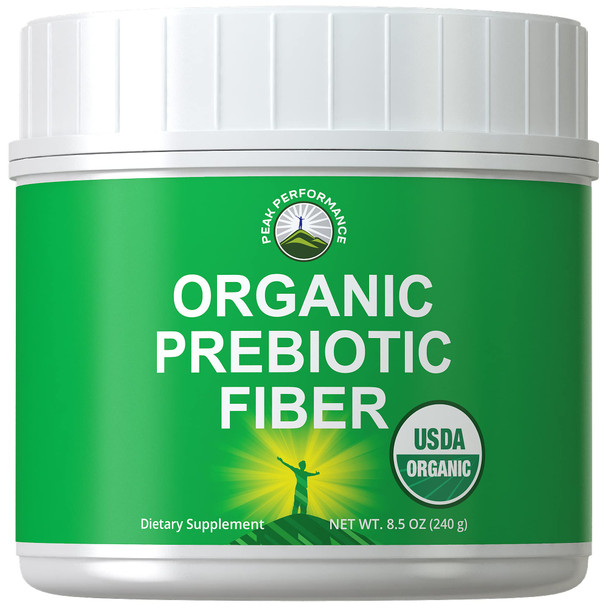 Organic Prebiotic Fiber 3-in-1 Vegan Powder for Gut Health. USDA Organic Raw  Food Plant Based Prebiotics Digestive Supplement with Organic Inulin (Jerusalem Artichoke), Acacia Fibers, SunFiber