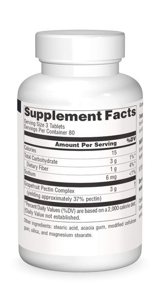 Source s Grape Pectin, Soluble Fiber - 1000 mg Dietary Supplement - 240 Tablets