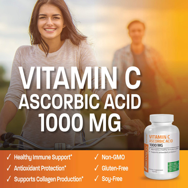 Vitamin C 1000 mg Premium Non-GMO Ascorbic  - Maintains Healthy Immune System, Supports Antioxidant Protection - 250 Tablets