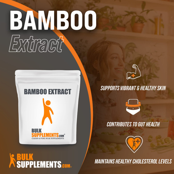 BulkSupplements Bamboo Extract Powder - Silica Supplements, from Bamboo Leaf & Stem, Bamboo Powder for Bones - 500mg of Bamboo Extract ,  (250 Grams - 8.8 oz)