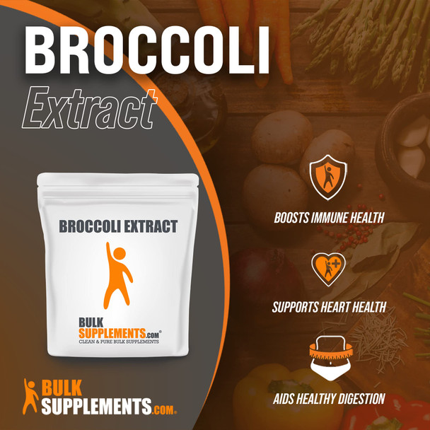 BulkSupplements Broccoli Extract Powder - Sulforaphane Supplement - Broccoli Florets Extract - Vegetable Supplements for  - Immunity Supplement - Vegetable Powder (1 Kilogram - 2.2 lbs)