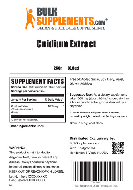 BulkSupplements Cnidium  Extract Powder - Herbal Supplements Powder, Cnidium Monnieri -  - 1000mg , 250 Serving (250 Grams - 8.8 oz)