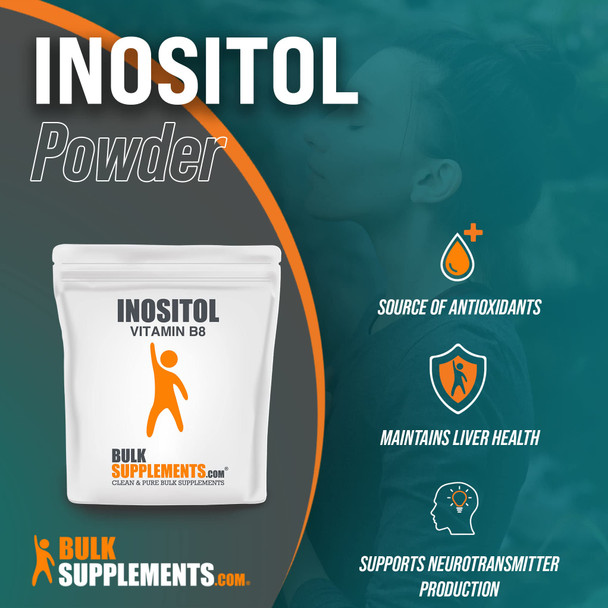 BulkSupplements Inositol Powder - Vitamin B8 Supplement for Antioxidants & Liver Support - Unflavored,  - 500mg , 2000 Servings (1 Kilogram - 2.2 lbs)