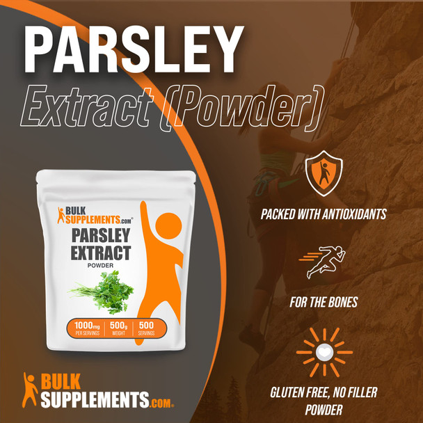 BulkSupplements Parsley Extract Powder - Herbal Supplement Powder, Antioxidants Source -  - 1000mg , 500 Servings (500 Grams 1.1 lbs)