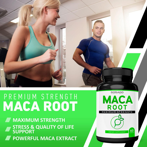 Maca Root Capsules 15,000mg for Men & Women - 10x Concentrated Extract Equivalent - [Maximum Strength] - Zero Fillers - Third Party Tested - Vegan - Gluten Free & Non-GMO - USA Made - 60 Capsules