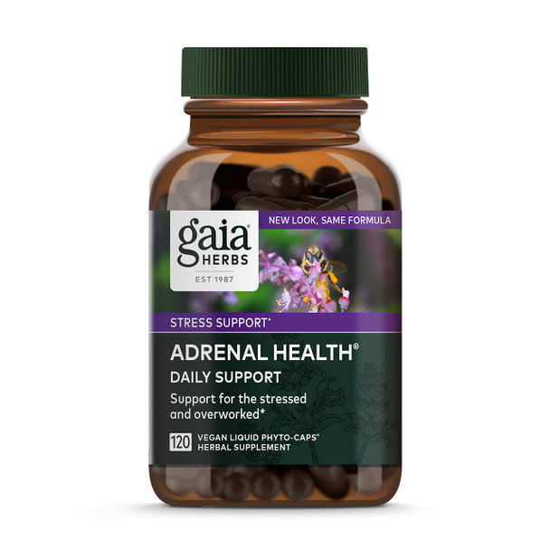 Gaia Herbs Adrenal Health Daily Support - with Ashwagan, Holy Basil & Schisandra - Herbal Supplement to Help Maintain Healthy Energy and  Levels - 120 Liquid Phyto-Capsules (120 Count)