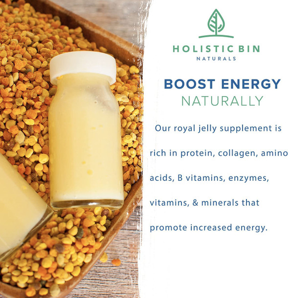 Holistic Bin Royal Jelly Powder 3X Concentration (25 Servings)| Rich in Proteins (Collagen), Amino s, Probiotics,  Superfood