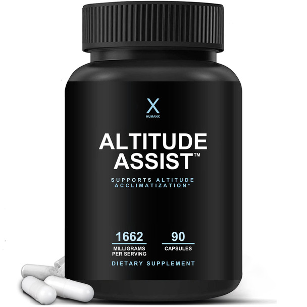 Altitude Assist - Altitude Sickness Prevention - Relief for Mountain Sports (Skiing, Snowboarding, Climbing) - Non GMO, Vegan, Keto - Formula for Acclimation, Altitude Sickness Supplement - by HumanX